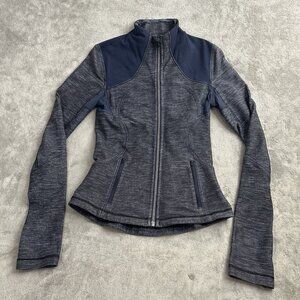 Lululemon Forme Jacket Womens 4 Reversible Slub Denim Inkwell Athleisure Workout